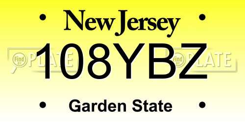 108YBZ New Jersey License Plate