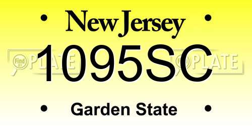 1095SC New Jersey License Plate