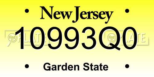 10993Q0 New Jersey License Plate