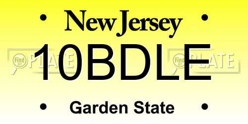 10BDLE New Jersey License Plate