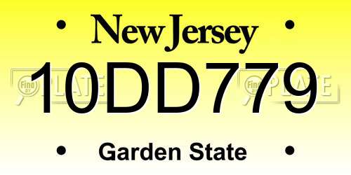 10DD779 New Jersey License Plate