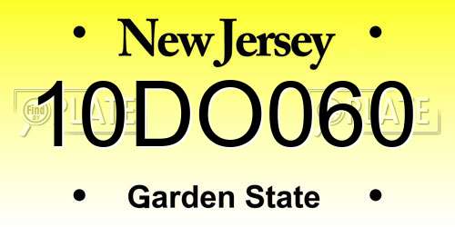 10DO060 New Jersey License Plate