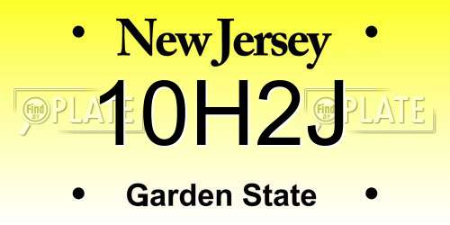 10H2J New Jersey License Plate
