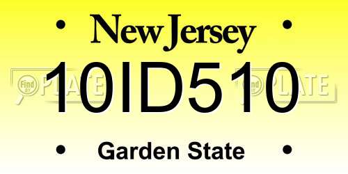 10ID510 New Jersey License Plate
