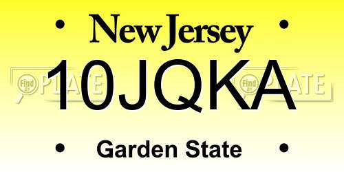 10JQKA New Jersey License Plate
