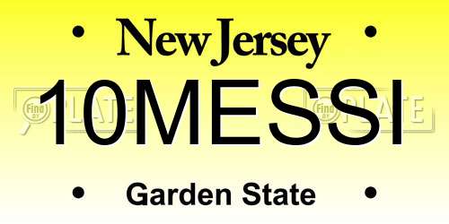 10MESSI New Jersey License Plate