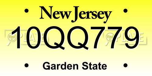 10QQ779 New Jersey License Plate