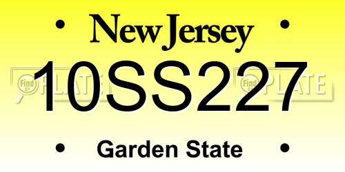 10SS227 New Jersey License Plate