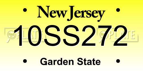 10SS272 New Jersey License Plate