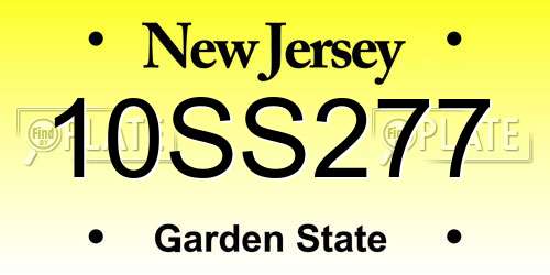 10SS277 New Jersey License Plate