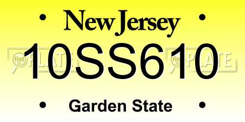 10SS610 New Jersey License Plate