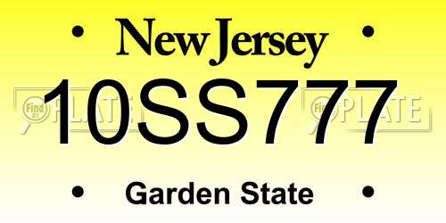 10SS777 New Jersey License Plate