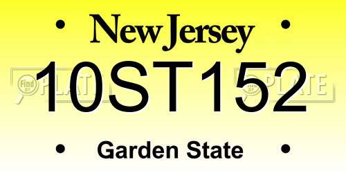 10ST152 New Jersey License Plate