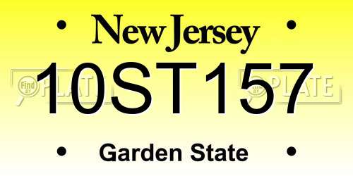 10ST157 New Jersey License Plate