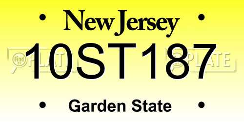 10ST187 New Jersey License Plate
