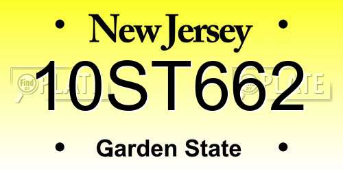 10ST662 New Jersey License Plate