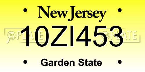 10ZI453 New Jersey License Plate