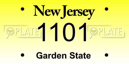 1101 New Jersey License Plate