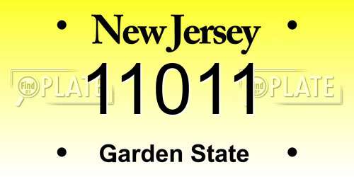 11011 New Jersey License Plate
