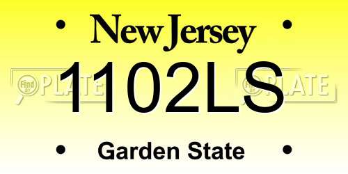 1102LS New Jersey License Plate