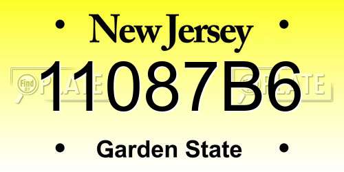 11087B6 New Jersey License Plate