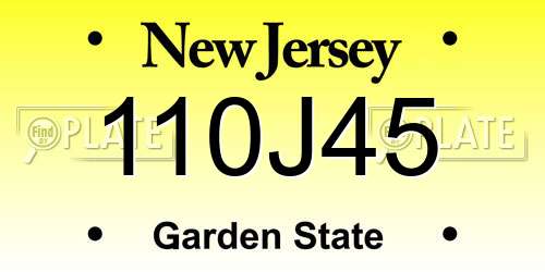 110J45 New Jersey License Plate