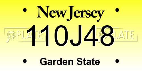 110J48 New Jersey License Plate