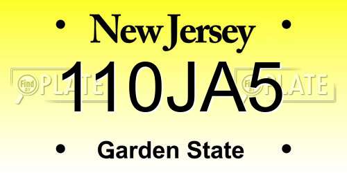 110JA5 New Jersey License Plate