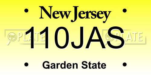 110JAS New Jersey License Plate