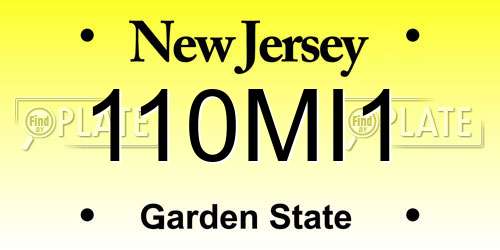 110MI1 New Jersey License Plate