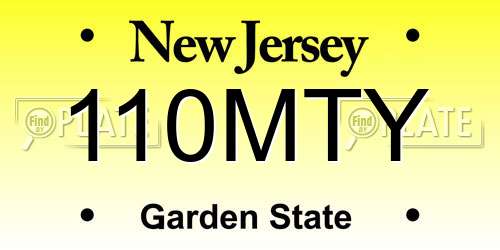110MTY New Jersey License Plate