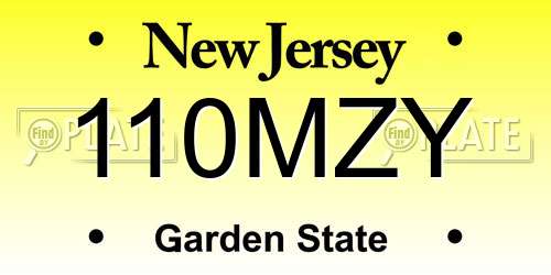 110MZY New Jersey License Plate
