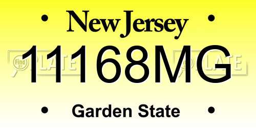 11168MG New Jersey License Plate