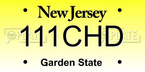 111CHD New Jersey License Plate