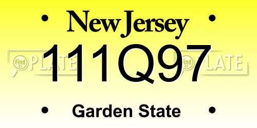 111Q97 New Jersey License Plate