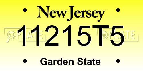 11215T5 New Jersey License Plate