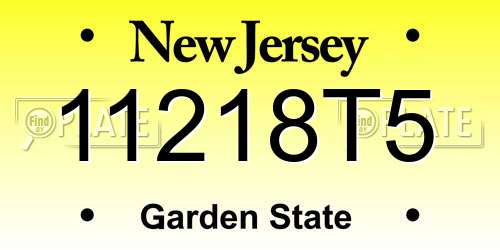 11218T5 New Jersey License Plate