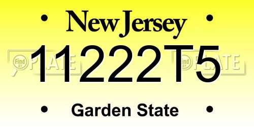 11222T5 New Jersey License Plate