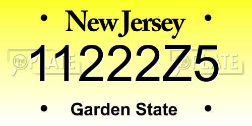 11222Z5 New Jersey License Plate