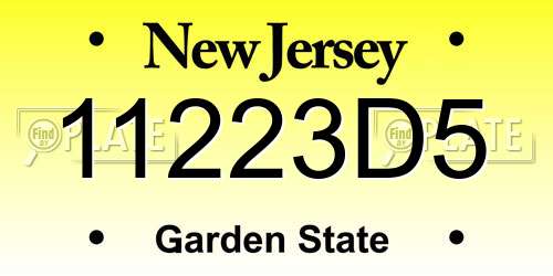 11223D5 New Jersey License Plate