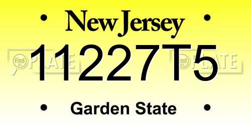 11227T5 New Jersey License Plate