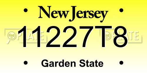 11227T8 New Jersey License Plate