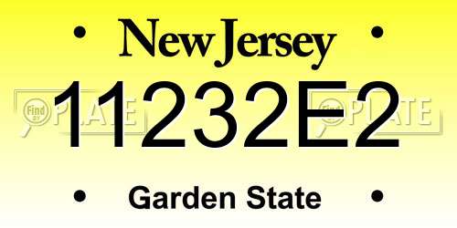 11232E2 New Jersey License Plate