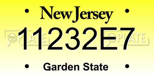 11232E7 New Jersey License Plate