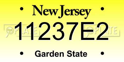 11237E2 New Jersey License Plate
