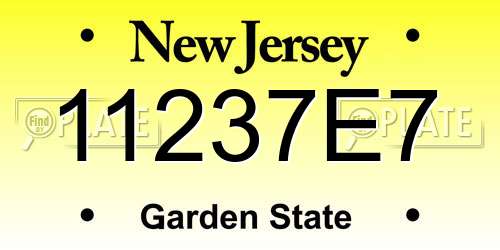 11237E7 New Jersey License Plate