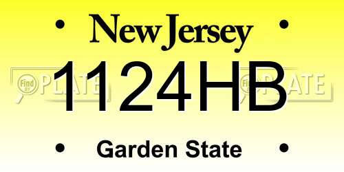 1124HB New Jersey License Plate