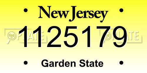 1125179 New Jersey License Plate
