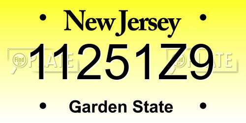 11251Z9 New Jersey License Plate