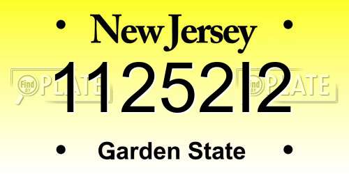 11252I2 New Jersey License Plate